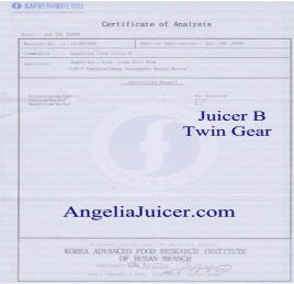 Angel juicer lab analysis comparing other twin gear juicers